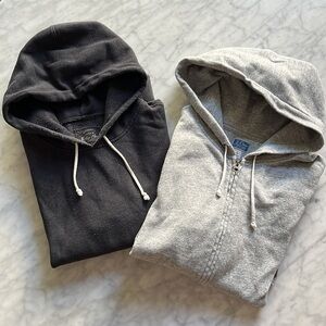 2 Very Worn J. Crew Vintage Fleece Sweatshirts
